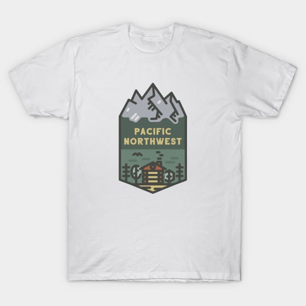 Pacific Northwest Cabin T-Shirt by happysquatch